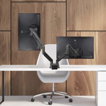 카멜마운트 32인치 듀얼모니터암 벽밀착 스탠트모니터 높이조절 DMA2D+USB-KIT, 32인치듀얼모니터암/DMA-2D 그레이