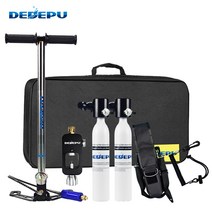 DEDEPU 0.5L 산소 실린더 다이빙 시스템 미니 스쿠버 에어 탱크 스쿠버 예비 에어 탱크 (산소통2개), 흰색