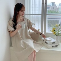 겟잇미 베라루 퍼프 스퀘어넥 린넨 미니원피스