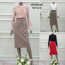 [미니멈] 하프넥 프릴 블라우스 55 66 77 MWAGWB1140 LP