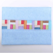 전통 고급 모시 조각보 테이블 매트 율아시아, 노랑