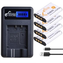 소니배터리 호환 NP-BY1 NP BY1 배터리 + LCD USB 충전기 소니 Nikon EN-EL11 LI-60B DLI-78 DB-L70 DB-80, 08 Charger and 4Battery