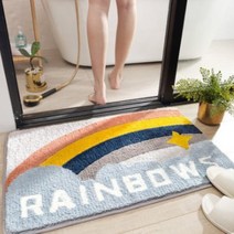 라데코 디자인 욕실발매트+세탁망(40x50), 레인보우B