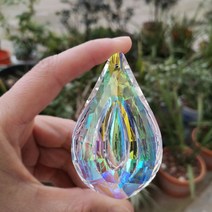 76mm 레인보우 크리스탈 프리즘 비파 Suncatcher 레인보우 메이커 샹들리에 부품 교수형 펜던트 홈 웨딩 장식 sun catchers, AB 색상 2