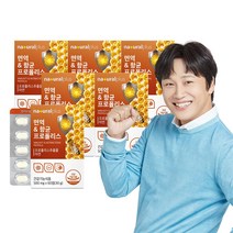 내츄럴플러스 면역&항균 그린 프로폴리스 아연 츄어블 60정 / 플라보노이드 레몬맛, 6박스