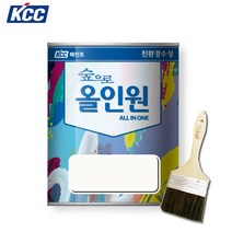 KCC 올인원 수성 다용도 친환경페인트 철재 목재 벽지 반광 3.78L, 백색
