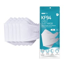 (5매입) 라이블리 KF94마스크 대형 화이트 블랙 5매입 포장 30매 마스크인쇄 황사방역 마스크제작 얼큰이용, 30매(5매입-화이트)