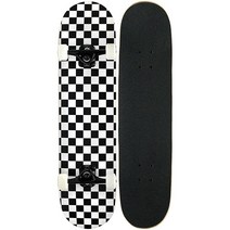 KPC 프로 스케이트보드 컴플리트 블랙 앤 레드 체커, Black and White Checker