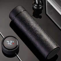 [소공원] 온도표시 온도계 스마트 텀블러 아기분유 보온병 차량 외출 보온보냉 400ml, 베이지