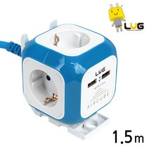 USB 멀티탭 2포트 1.5M 1.5SQ 블루 (LUG-KSG-04U-1.5) - 71930EA, 1, 1, 본상품선택