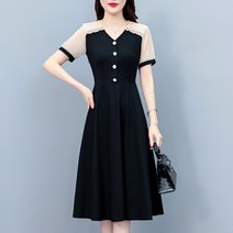 아나운서원피스 돌잔치 우아한 빅사이즈 반팔 레이스 브이넥 반팔 롱 루즈핏 격식 예쁜 청순한