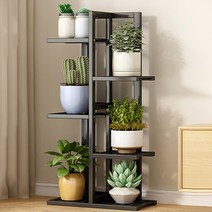 모드시 북유럽풍 인테리어 화분선반 5단, 블랙 40*21*102cm