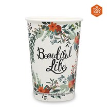 로앤그린 투고팩 플라워 종이컵 390ml(13온스), 1000개입, 1박스