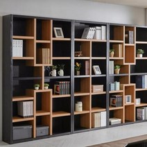 벽책장 책장선반 낮은책꽂이 H6263 풀세트 7colors 거실 좁은 수납함, 화이트