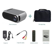 업소용빔프로젝터LEJIADA YG320 LED 600 루멘 3.5mm 오디오 320x240 픽셀 HDMI 호환 USB 미니 프로젝터 홈, 06 Silver plus bag_01 EU 플러그