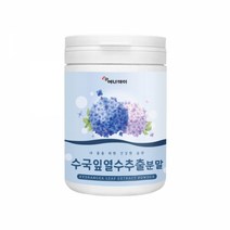 국내산 수국잎추출물 산수국 하이드란제놀 필로둘신 AMPK 효소 수국잎 열수 추출 분말 가루 안토시아닌 사포닌 고농축 추출액 물을담는항아리 고함량 파우더, 100g