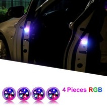 LED경광등 경광봉 신호봉 주차스토퍼 범용 led 자동차 개방 도어 안전 경고 충돌 방지 조명 자기 센서 스트로브 깜박임 경보 조명 주차 램프 23 102, RGB x 4개