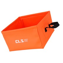 야외 주방 식기 세척을위한 방수 휴대용 버킷 접이식 세면기 컨테이너, 13l., PVC., 주황색