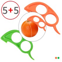 [5+5] (오렌지까기 2호 벌크 5P+5P=총10P) 오렌지 칼 10개 과일 오렌지 껍질 칼 필러 과도 과일깍기 커팅기, 그린5P, 오렌지5P