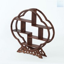 SOCEAN 원목 선반 다기장 한옥 가구 해당화 다기 장식장 진열장 다완장 전통 찻잔 선반 전통 도자기 고전 가구 원목 장식장 다구 다관 거실장 목재 나무 인테리어 코리아 기프트 전통 선물 진열장