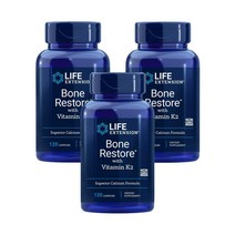 라이프 익스텐션 본 리스토어 위드 비타민 K2 120캡슐 3병, 120정