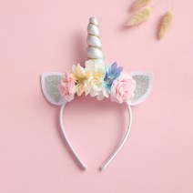 유니콘머리띠 생일파티 머리띠 유니콘 헤어밴드, 실버