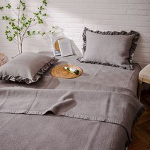 프리미엄 사계절 양면 풍기인견 목화 이불패드 침대패드고정밴드, 챠콜