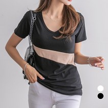 [나크21] (55~120) 브이넥 스판 티셔츠 KO22-T-12