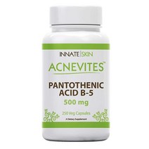 Innate Skin Acnevites 판토텐산 500MG 비타민 B-5 캡슐 - 머리카락 피부 및 손톱용 보충제제 250
