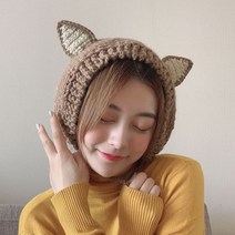 비투비월드 큐티 니트 귀도리(브라운)
