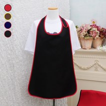 JYW4FB971 찍찍이 앞치마 손님용 단색 핸드메이드 배색 가게용 기본 업소용 목끈형 미술가게업소홈 어른용턱받이 앞치마, 주영월드 손님용 찍찍이 앞치마_블랙