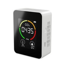 이산화탄소 감지기 충전식 배터리 CO2 미터 이산화탄소 공기질 감지기 CO2 messgerät CO2 센서일산화탄소 경보기, 1pcs white