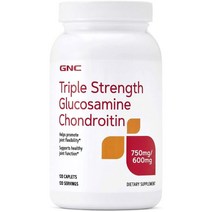 GNC 트리플 스트렝스 글루코사민 750mg 콘드로이틴 600mg 캐플렛 무설탕 글루텐 프리, 120개입, 1개