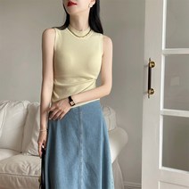 0805 여름 패션 캐주얼 여성 나시 솔리드 퀄리티