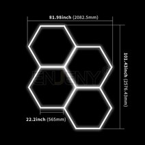 판넬외장재 써모 썸모 사이딩 패널 사용자 정의 벌집 육각 벽 밤 빛 터널 천장 조명 세차 워크샵 쇼 룸 홈 인테리어에 대 한라이트 바수월한 작업, 2.08Mx2.57M