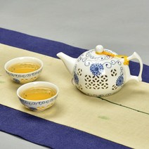 청백자 다기 중국 전통 자사호 펀칭 도자기 찻잔 보이차 녹차 화사 다도세트 EA, A., 1개