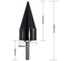 유압도끼 장작 쪼개는 드릴 비트 원형/육각/삼각형 생크 나무 콘 가정용 도구, 06 42mm Hexagonal Shank