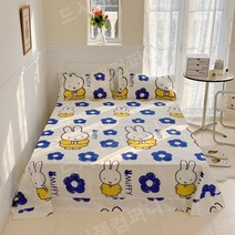 Miffy Rabbit 두꺼운 레이스 코튼 침대 심플 코튼 이불 시트 귀여운 작은 신선한 만화