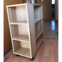 바퀴달린 이동식 책장 폭좁은책장 원룸 미니 좁은책꽂이 공간활용 수납장, 오크