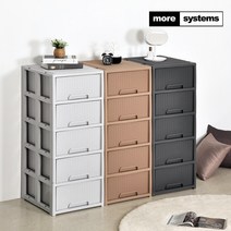 [모아시스템즈] 라탄 컬러 5단 서랍장 정리함 수납장 플라스틱서랍장, 색상:차콜