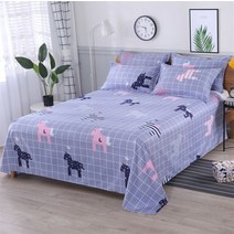 라지킹침대 3 조각 침대 시트 세트 1pc 플랫 2pcs 베개 면화 린넨 편안한 커버 더블 퀸 사이즈, [03] 3pcs 230x250cm, [21] 30