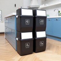 블랙 컬러빈 분리수거함 3단, COLOR:블랙3단, 단품
