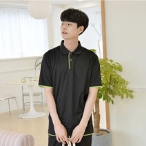쿨론 페브릭 이중 카라티 여성 반팔 티셔츠