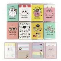 쿠키 메모패드 점착메모지 2000 아이윙스 4단 제이니5959, 랜덤