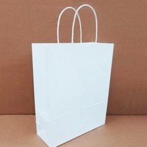 백색 무지크라프트 트위스트 종이쇼핑백 (중), 100개