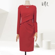 윈(une)[77까지]럭셔리턱주름보트넥원피스