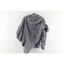 (mimiciel)미미씨엘 블랙체크 소매언발 프릴티셔츠(M)