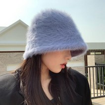 겨울 여성 패션 단색 토끼 모피 모자