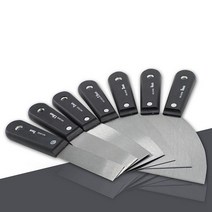 7pcs 퍼티 나이프 스크레이퍼 블레이드 삽 탄소강 플라스틱 손잡이 벽 석고 도구 건설, 한개옵션0, 한개옵션0