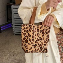 AKU617590호피 무늬 베이지 레오파드 에코백